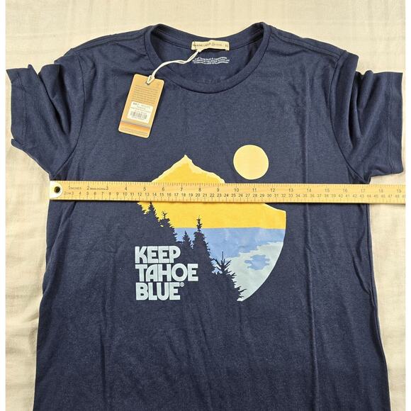 Marine Layer Trident Ink Keep Tahoe Blue T Shirt Made In USA XS NWT - Picture 5 of 9